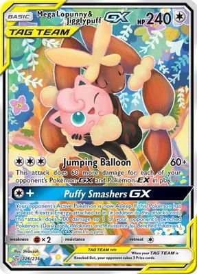 Mega Lopunny & Jigglypuff GX (Alternate Full Art) #226/236 (SM – Cosmic Eclipse)