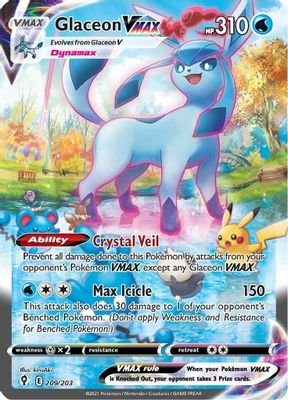 Glaceon VMAX (Alternate Art Secret) #209/203 (SWSH07: Evolving Skies)