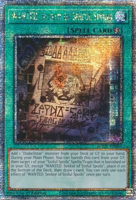 WANTED: Seeker of Sinful Spoils (Quarter Century Secret Rare) #AGOV-EN054 (Age of Overlord)