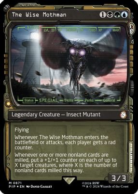 The Wise Mothman (Showcase) (Surge Foil) #871 (Universes Beyond: Fallout)
