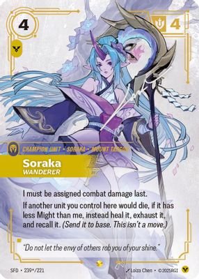 Soraka – Wanderer (Signature) #239*/221 (Spiritforged)